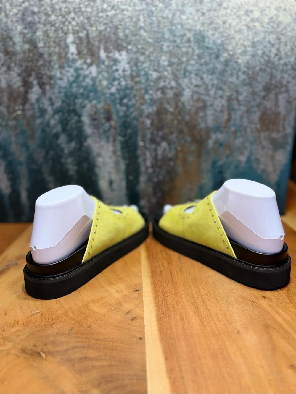 Marc Fisher LTD Dopamine Dressing Agusta Studded Slides Light Green Size 6